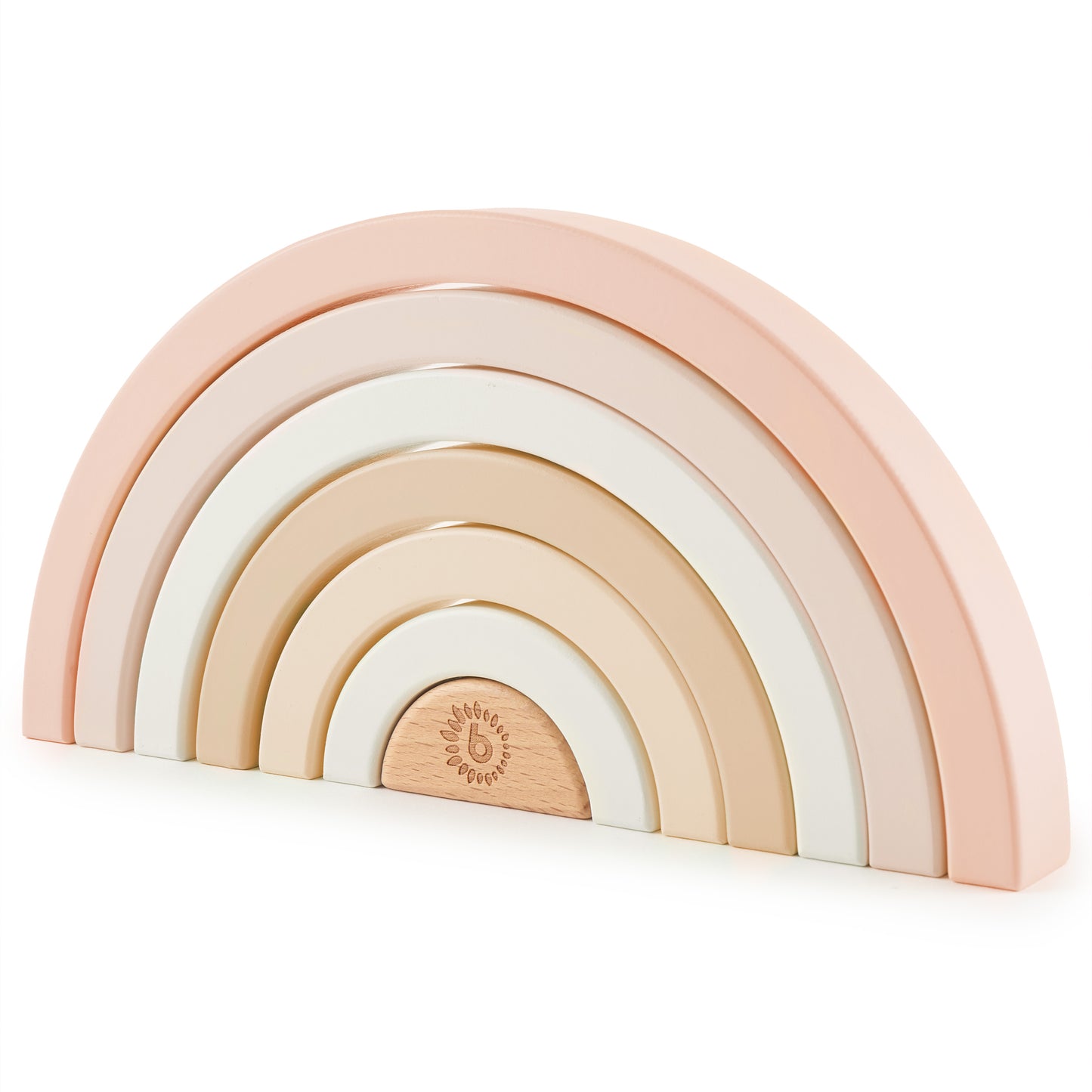 Holz Regenbogen von Bieco in rosa Mix – Montessori Lernspielzeug für Kleinkinder zur Förderung von Motorik und Kreativität