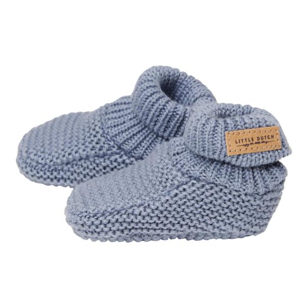 Strick Schuhe Baby blau - Newborn