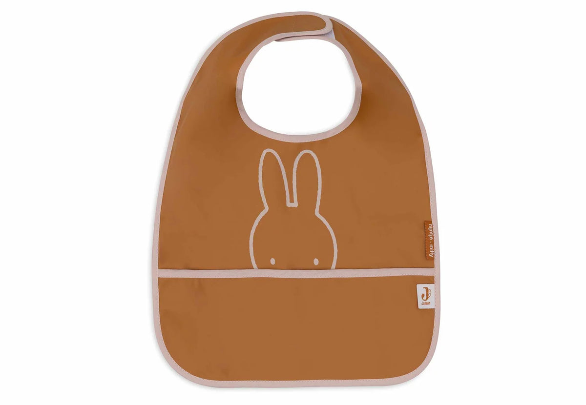 1 Lätzchen von Miffy in einem rostton mit rosa miffy drauf 