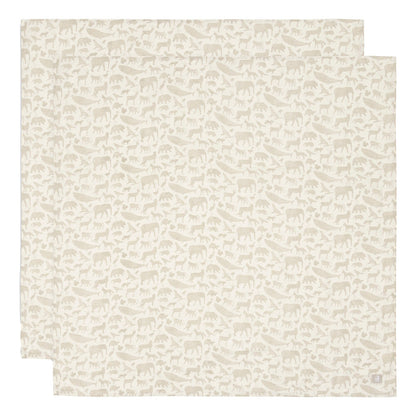 Große Mulltücher aus Musselin – 2er Set (Tiermuster | 115x115 cm)
