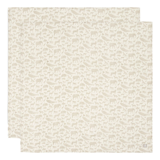 Große Mulltücher aus Musselin – 2er Set (Tiermuster | 115x115 cm)