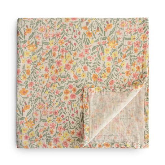 Swaddle aus Bio-Baumwolle – vielseitige Puckdecke - Blumenmuster